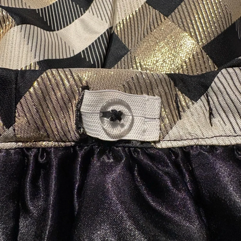 Gymboree Girls Black Gold Cream Plaid Jacquard Skirt - Perfect Present | Size 7